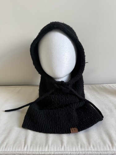 Scout black knitted balaclava - black,